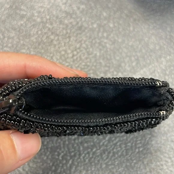 Beautiful Vintage Henry Birks Black Beaded Coin Purse - Picture 5 of 7